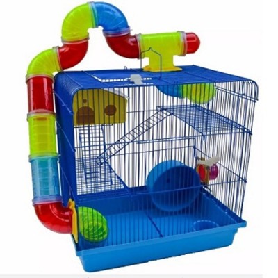 Gaiola Hamster Labirinto 3 Andares Super Luxo Azul