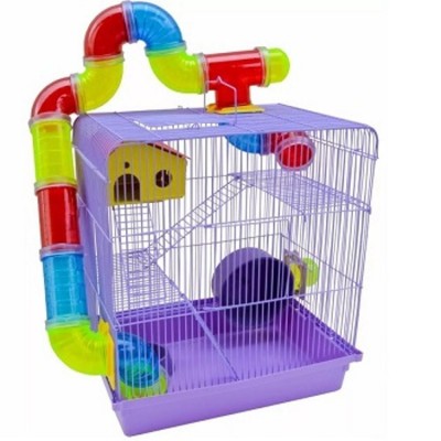 Gaiola Hamster Labirinto 3 Andares Super Luxo Roxo