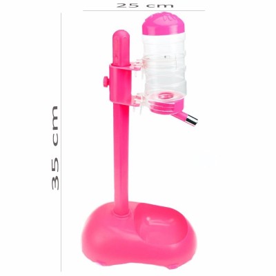 Bebedouro Automático Com Comedouro Rosa